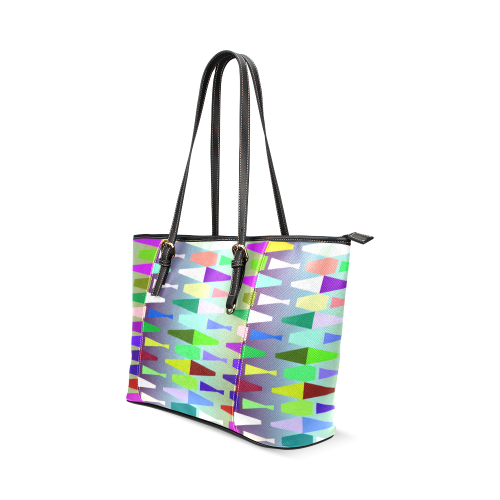 funny vivid pattern 4 Leather Tote Bag/Large (Model 1640)