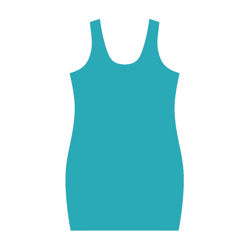 Peacock Blue Color Accent Medea Vest Dress (Model D06)