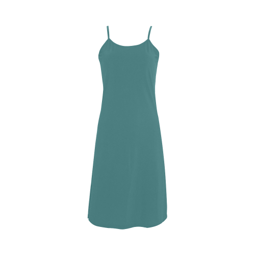 Teal Color Accent Alcestis Slip Dress (Model D05)