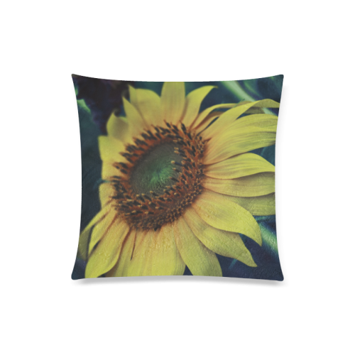 Sunflower Custom Zippered Pillow Case 20"x20"(Twin Sides)