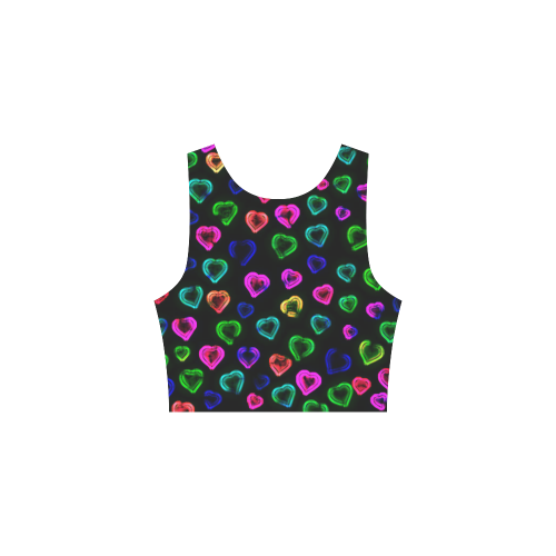 blurry neon hearts Atalanta Sundress (Model D04)