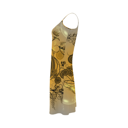 Clef with flowers Alcestis Slip Dress (Model D05)