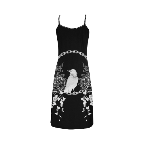 Crow in black and white Alcestis Slip Dress (Model D05)