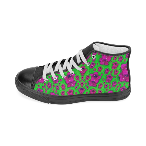 Fantasy Valentine in floral love and peace time Women's Classic High Top Canvas Shoes (Model 017)