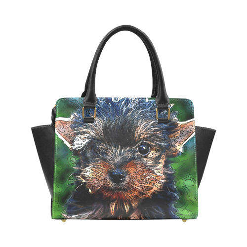 animal artstudion 14416 puppy Rivet Shoulder Handbag (Model 1645)