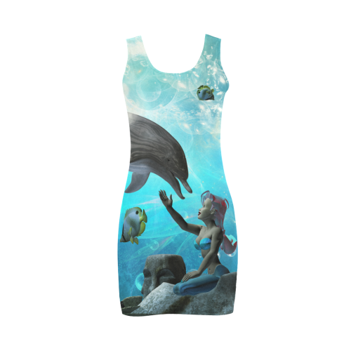 Dolphin with mermaid Medea Vest Dress (Model D06)