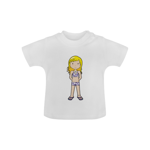 Beach Girl - bikini swim girl illustration Baby Classic T-Shirt (Model T30)