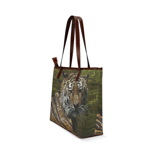 animal artstudion 15416 tiger Shoulder Tote Bag (Model 1646)