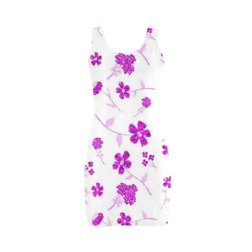 sweet sparkling floral, pink Medea Vest Dress (Model D06)