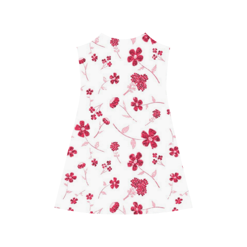 sweet sparkling floral, red Alcestis Slip Dress (Model D05)