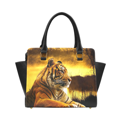 Tiger and Sunset Classic Shoulder Handbag (Model 1653)