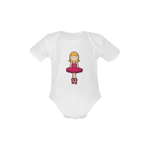 Ballerina - dancing ballet girl illustration Baby Powder Organic Short Sleeve One Piece (Model T28)