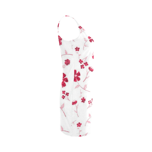 sweet sparkling floral, red Medea Vest Dress (Model D06)
