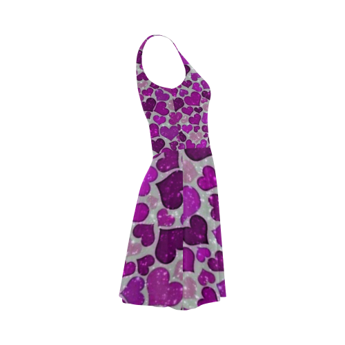 sparkling hearts purple Atalanta Sundress (Model D04)