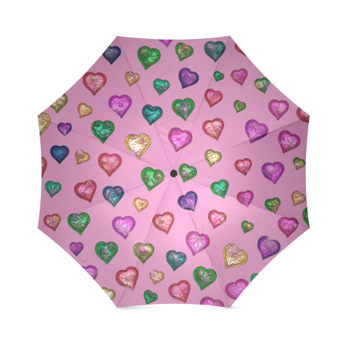 Shimmering hearts Foldable Umbrella (Model U01)