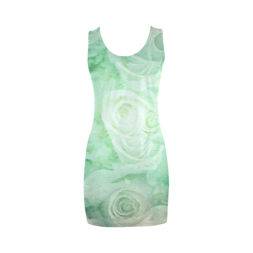 Green roses Medea Vest Dress (Model D06)