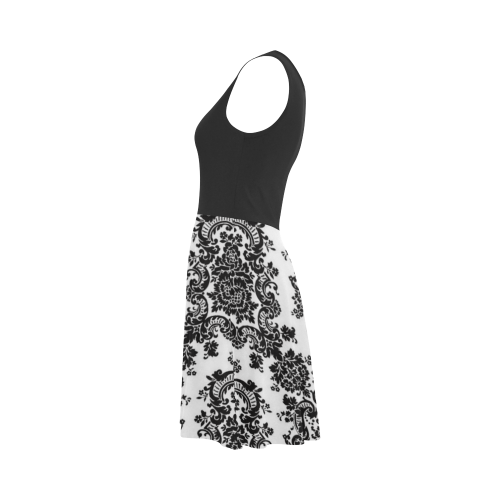 Black and White Damask Atalanta Sundress (Model D04)