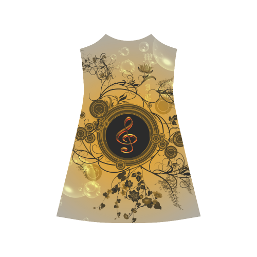 Clef with flowers Alcestis Slip Dress (Model D05)