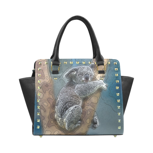 animal artstudion 16416 koala Rivet Shoulder Handbag (Model 1645)