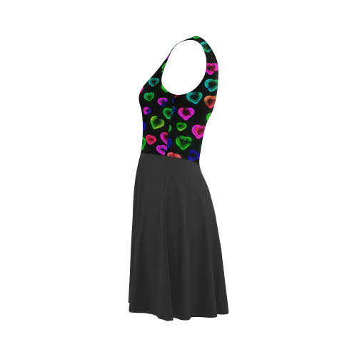 blurry neon hearts Atalanta Sundress (Model D04)