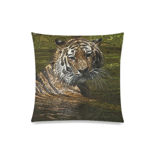 animal artstudion 15416 tiger Custom Zippered Pillow Case 20"x20"(Twin Sides)