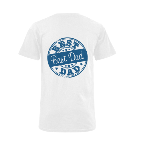 best dad blue father Men's V-Neck T-shirt (USA Size) (Model T10)