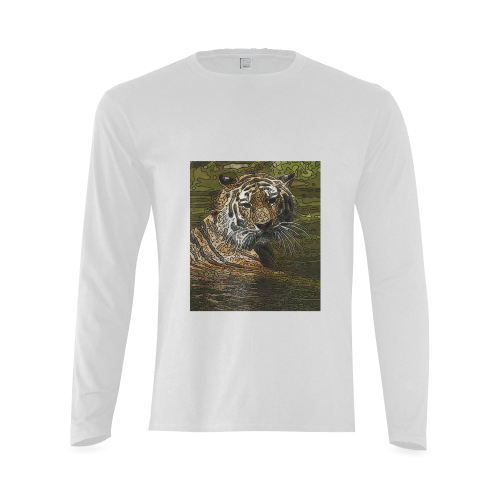 animal artstudion 15416 tiger Sunny Men's T-shirt (long-sleeve) (Model T08)