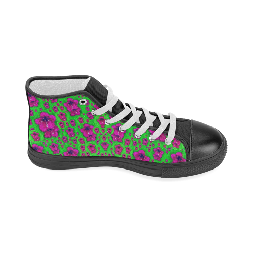 Fantasy Valentine in floral love and peace time Women's Classic High Top Canvas Shoes (Model 017)