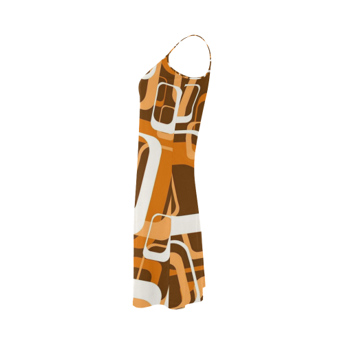 retro pattern 1971 orange Alcestis Slip Dress (Model D05)