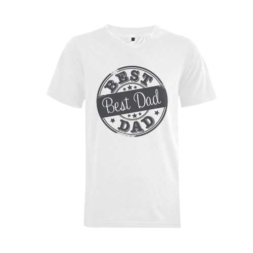 best dad grey father Men's V-Neck T-shirt (USA Size) (Model T10)