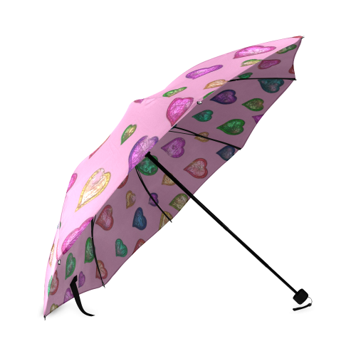 Shimmering hearts Foldable Umbrella (Model U01)