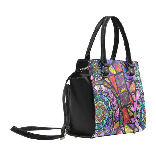 Stained Glass Spirals Classic Shoulder Handbag (Model 1653)