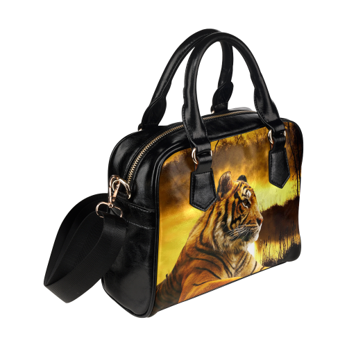 Tiger and Sunset Shoulder Handbag (Model 1634)