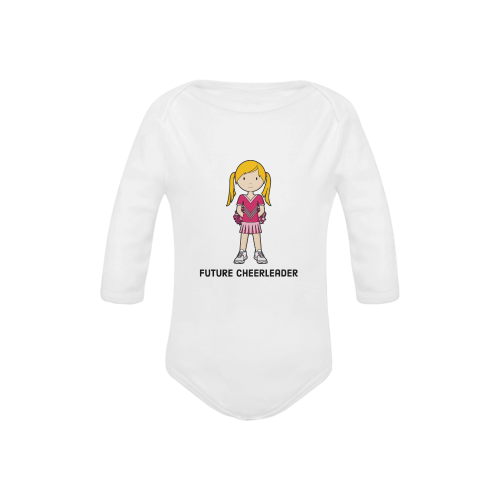 future cheerleader - when I grow up pink cheer collage Baby Powder Organic Long Sleeve One Piece (Model T27)