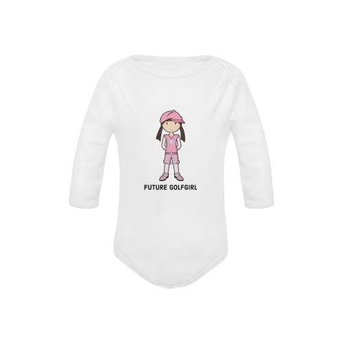 Future  Golf Girl - golfer pink Baby Powder Organic Long Sleeve One Piece (Model T27)
