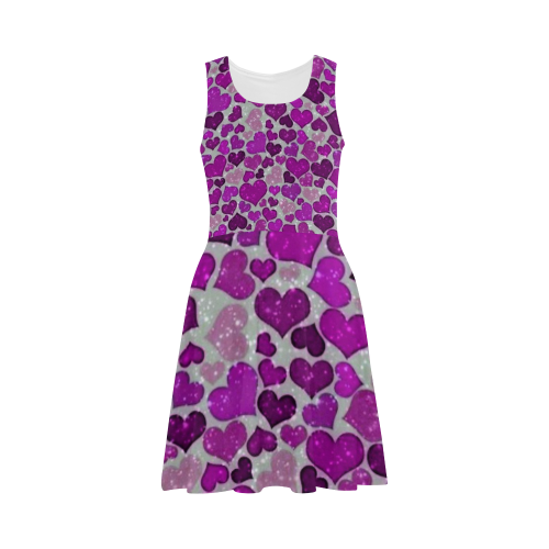 sparkling hearts purple Atalanta Sundress (Model D04)