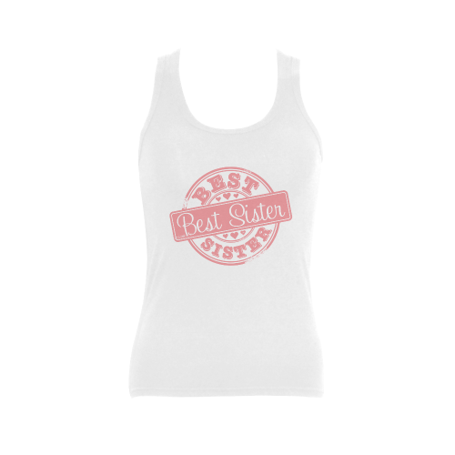 Best Sister light Pink Women's Shoulder-Free Tank Top (Model T35)