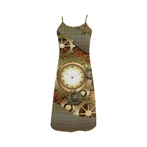 Steampunk, golden design Alcestis Slip Dress (Model D05)