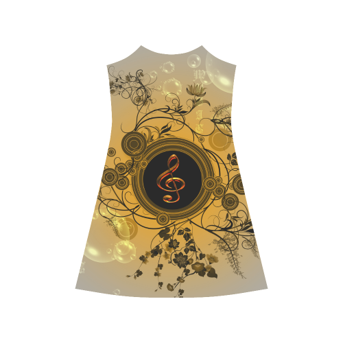 Clef with flowers Alcestis Slip Dress (Model D05)