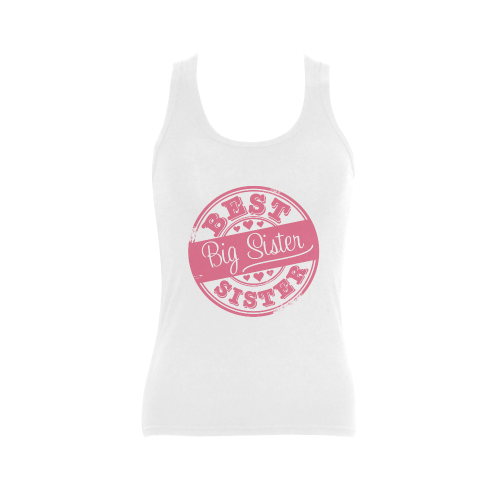 best big sister pink Women's Shoulder-Free Tank Top (Model T35)