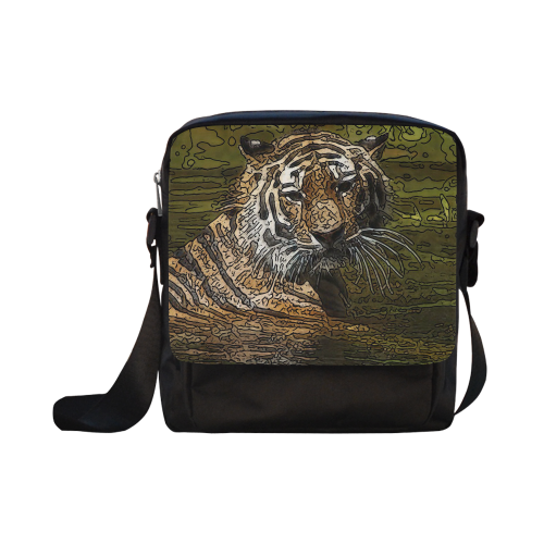 animal artstudion 15416 tiger Crossbody Nylon Bags (Model 1633)