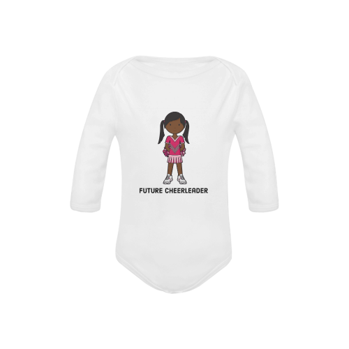 future cheerleader -when I grow up pink cheer collage Baby Powder Organic Long Sleeve One Piece (Model T27)