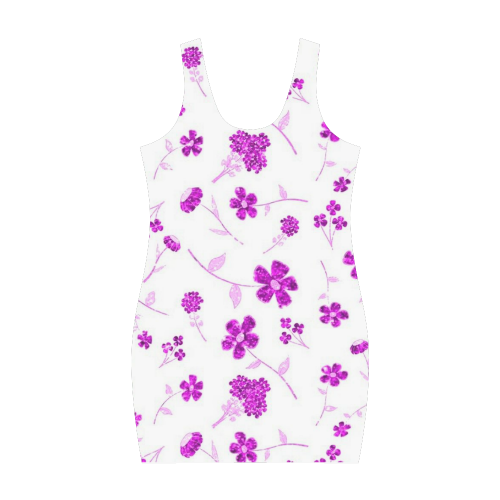 sweet sparkling floral, pink Medea Vest Dress (Model D06)