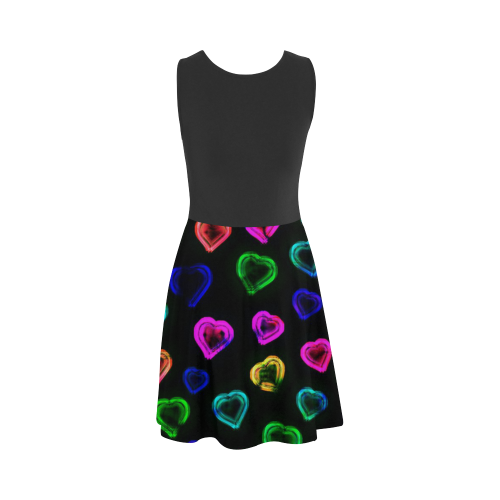 blurry neon hearts Atalanta Sundress (Model D04)