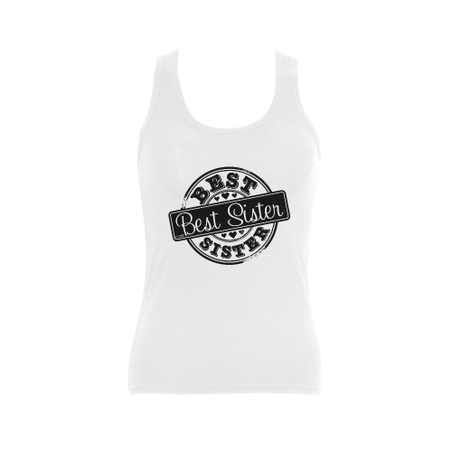 Best Sister black Women's Shoulder-Free Tank Top (Model T35)