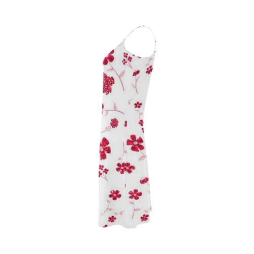 sweet sparkling floral, red Alcestis Slip Dress (Model D05)