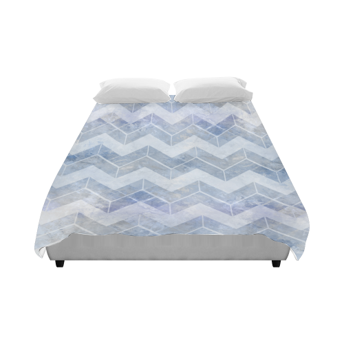 Chevron in blue watercolors Duvet Cover 86"x70" ( All-over-print)