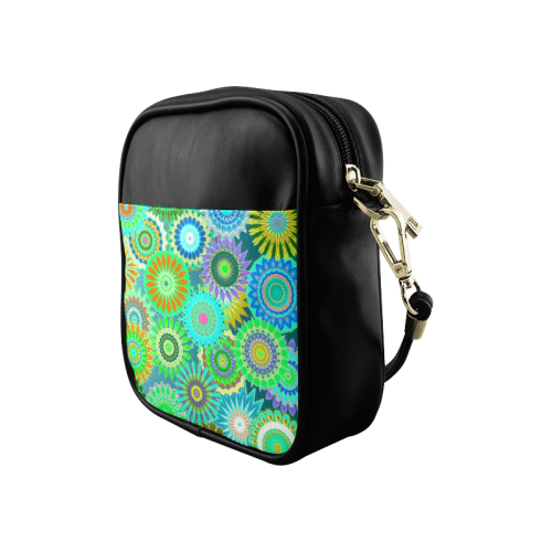 Funky flowers green Sling Bag (Model 1627)