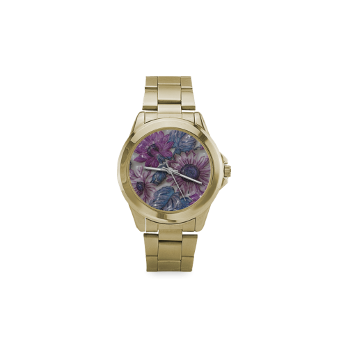 plastic flowers Custom Gilt Watch(Model 101)