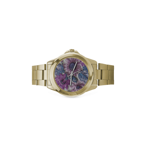 plastic flowers Custom Gilt Watch(Model 101)